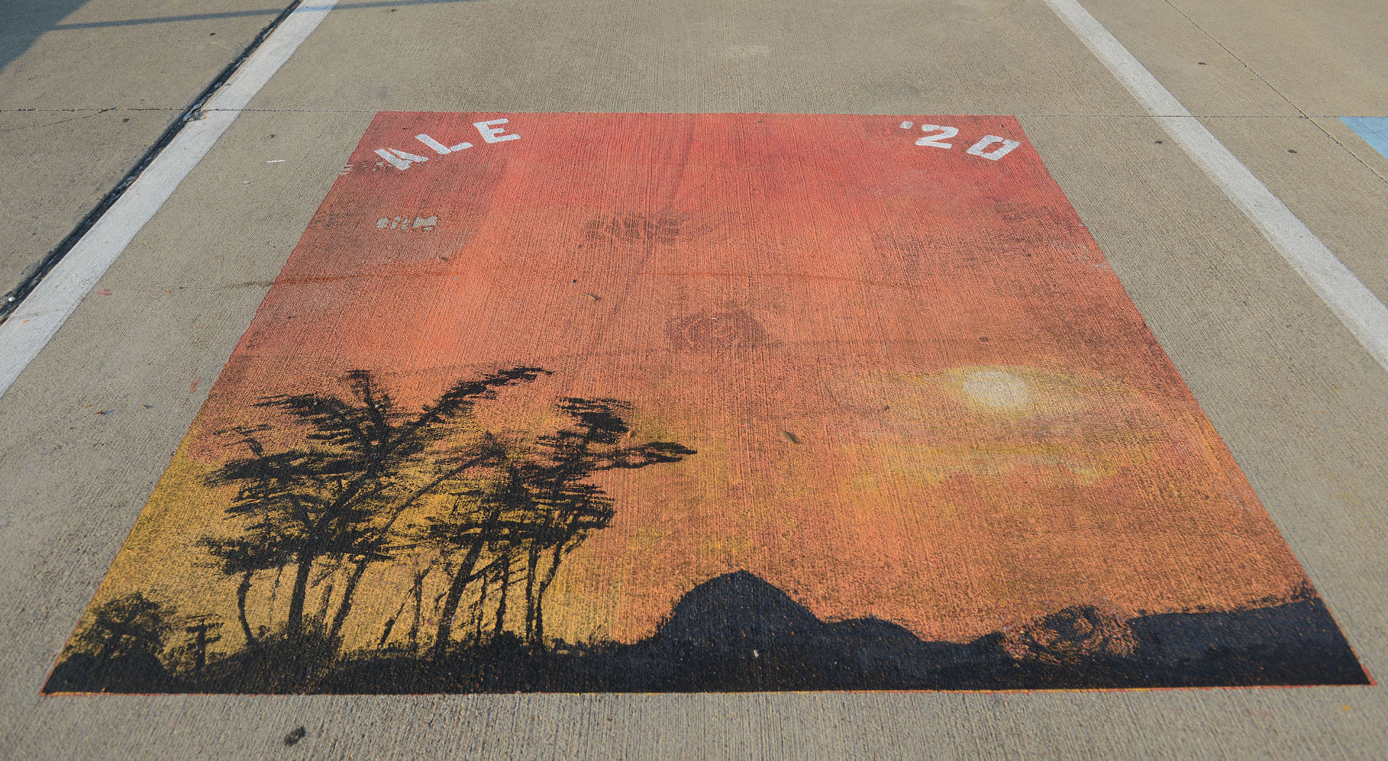 A&M Consolidated HS painted parking spots